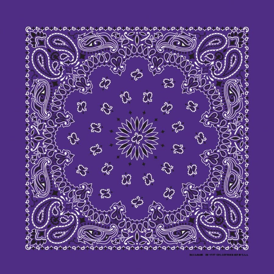 Classic Paisley 100% Cotton Bandana with Custom Chainstitch