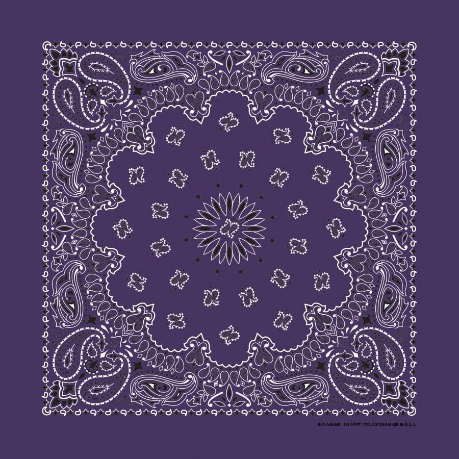 Classic Paisley 100% Cotton Bandana with Custom Chainstitch