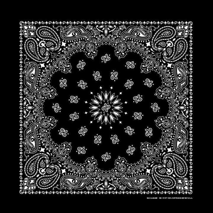 Classic Paisley 100% Cotton Bandana with Custom Chainstitch