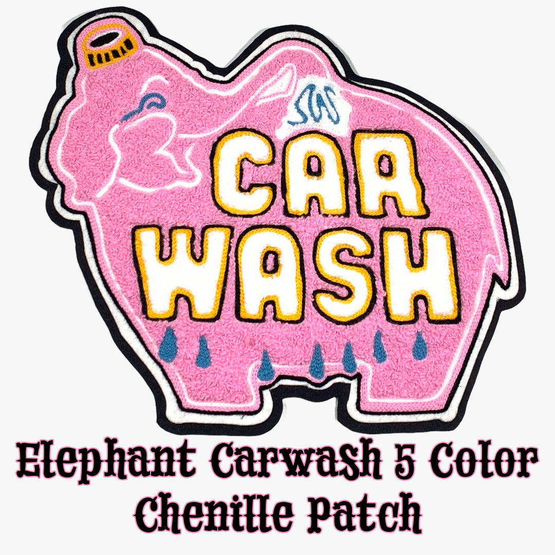 Elephant Car Wash Chenille Patch