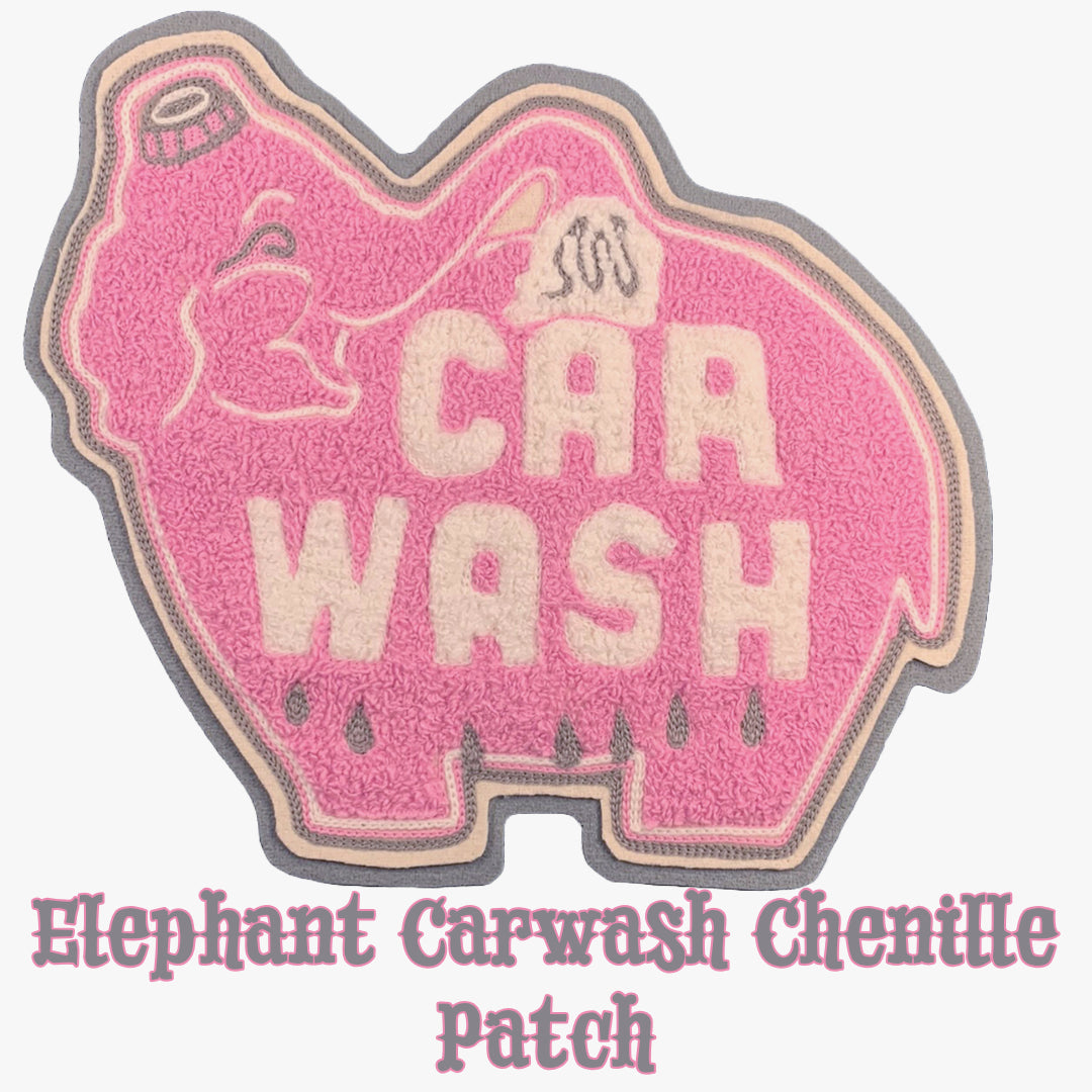 Elephant Car Wash Chenille Patch