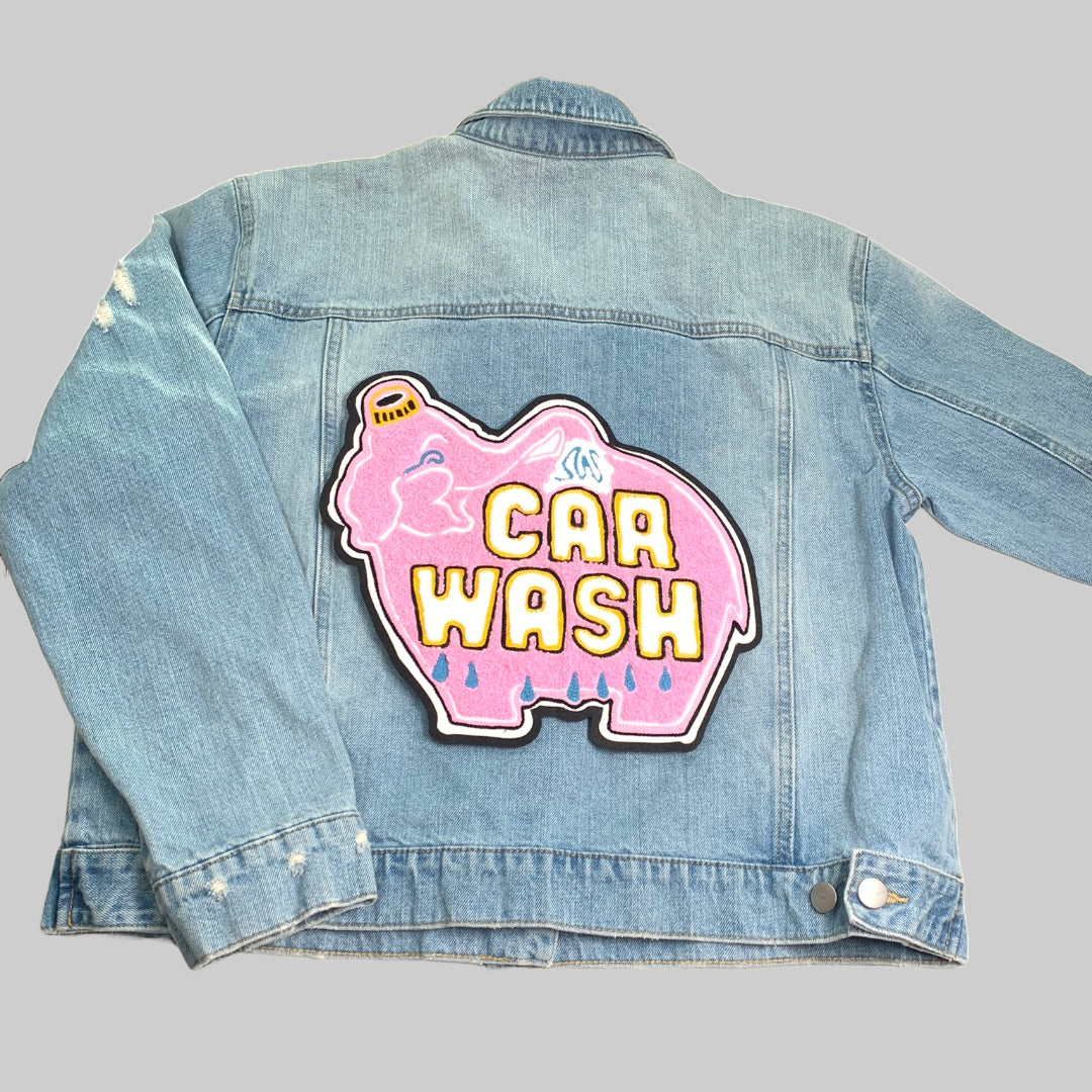 Elephant Car Wash Chenille Patch