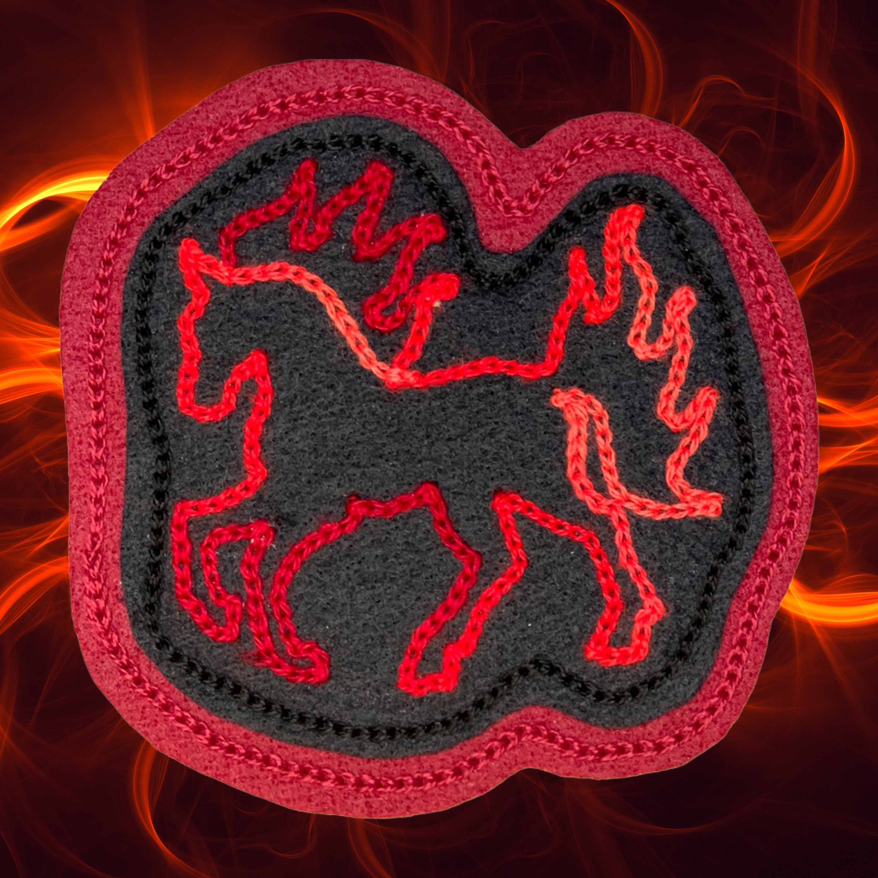 Fire Horse Chainstitched Patch