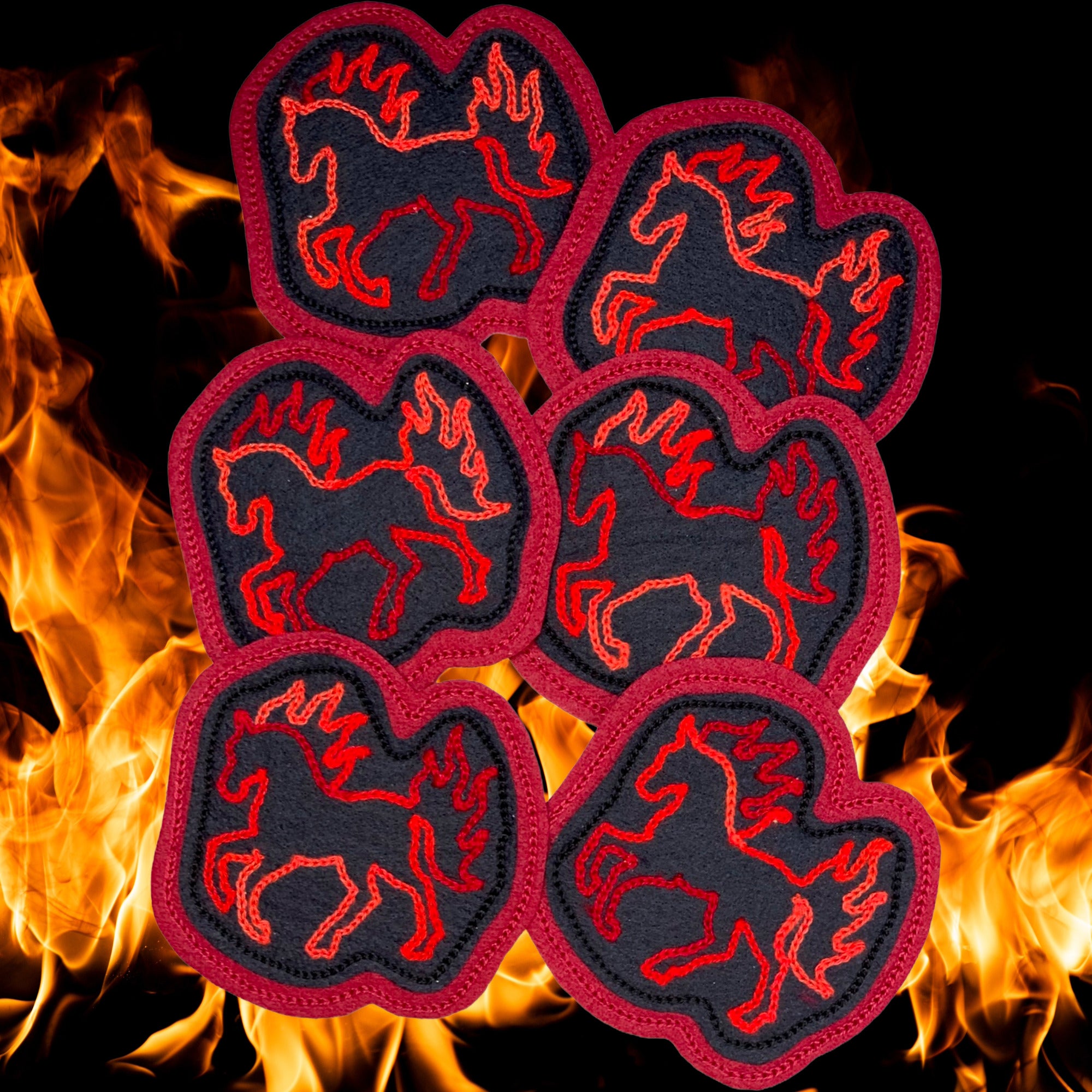 Fire Horse Chainstitched Patch