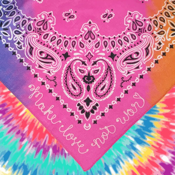 Summer of Love Pastel Rainbow Chainstitch Bandana
