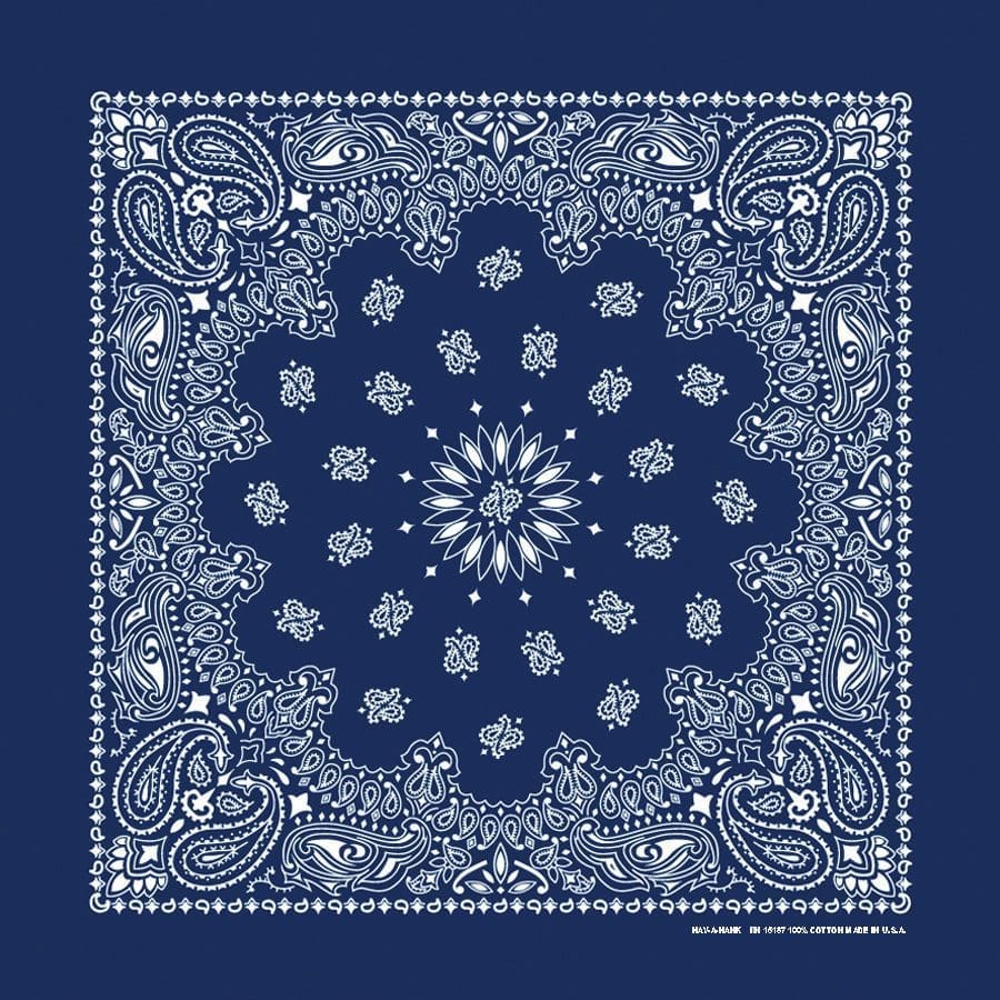 Classic Paisley 100% Cotton Bandana with Custom Chainstitch