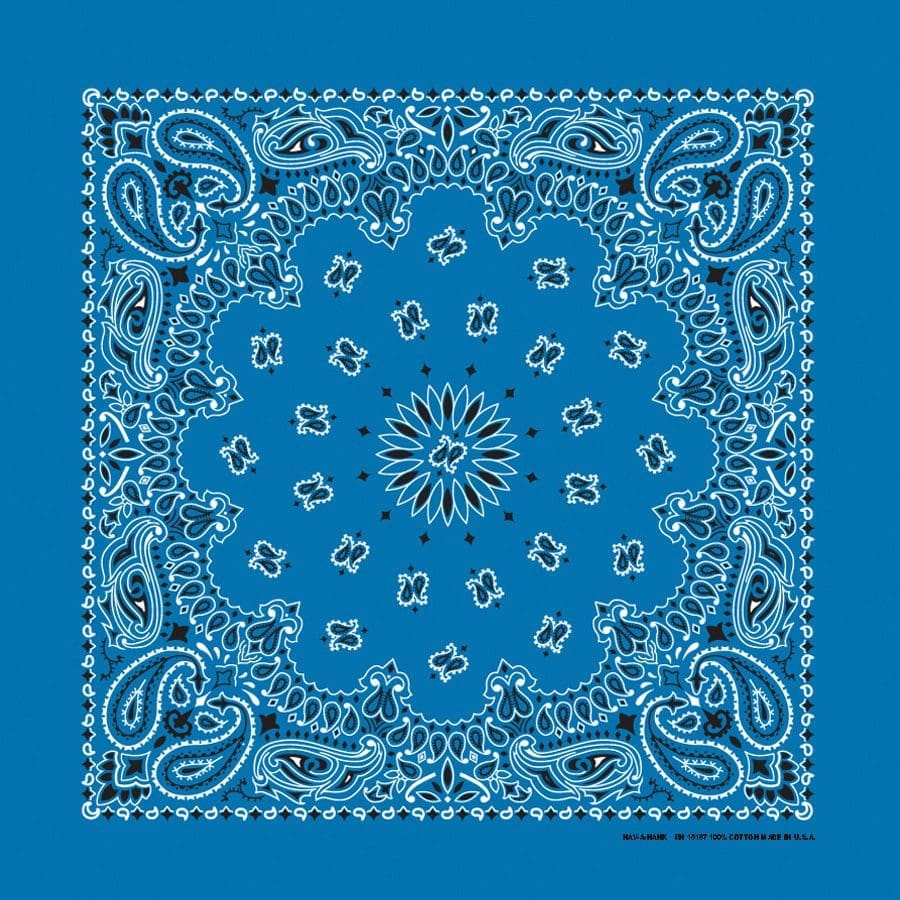Classic Paisley 100% Cotton Bandana with Custom Chainstitch