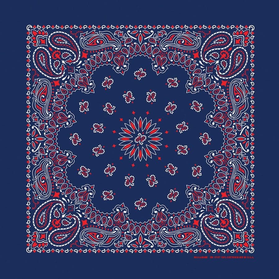 Classic Paisley 100% Cotton Bandana with Custom Chainstitch
