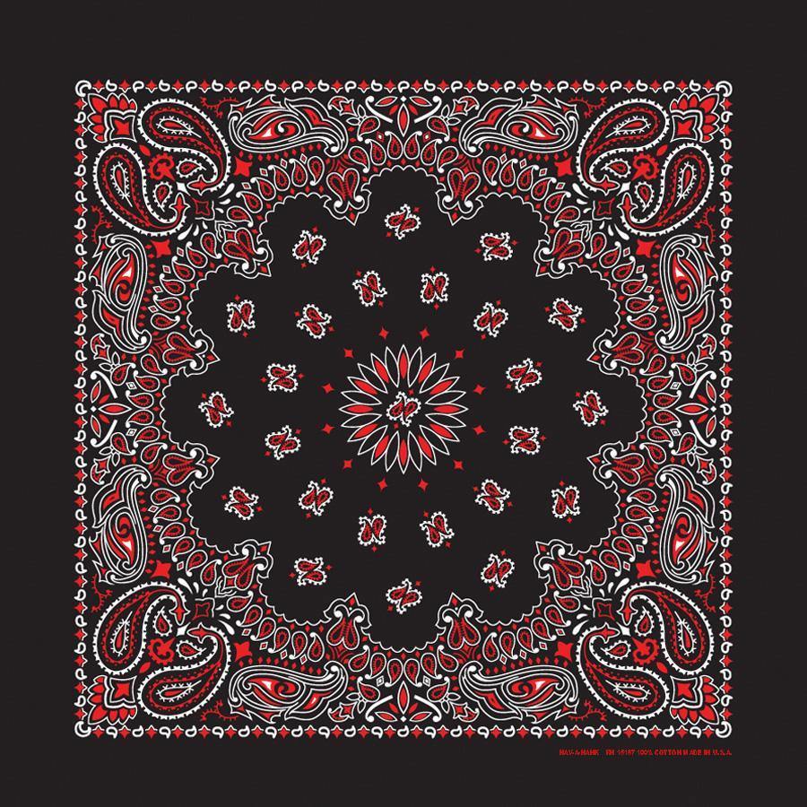Classic Paisley 100% Cotton Bandana with Custom Chainstitch