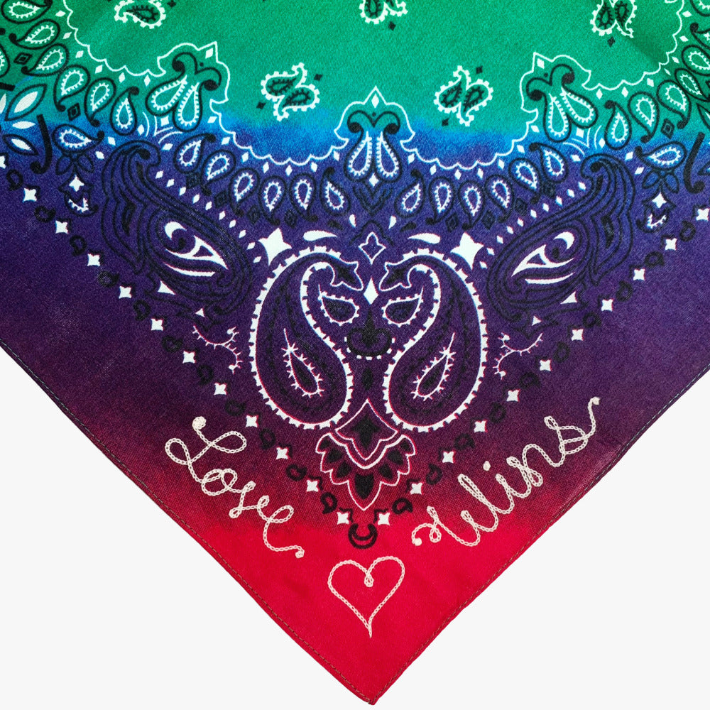 Summer of Love Rainbow Chainstitch Bandana