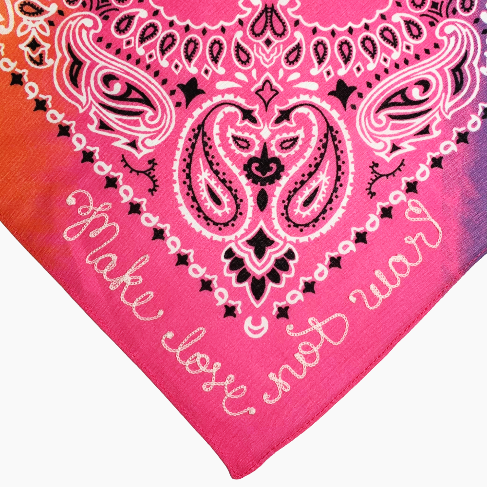 Summer of Love Pastel Rainbow Chainstitch Bandana
