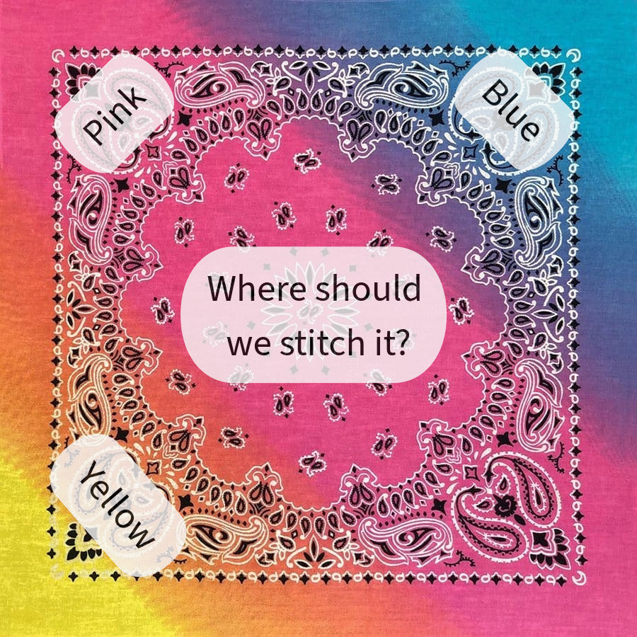 Summer of Love Pastel Rainbow Chainstitch Bandana