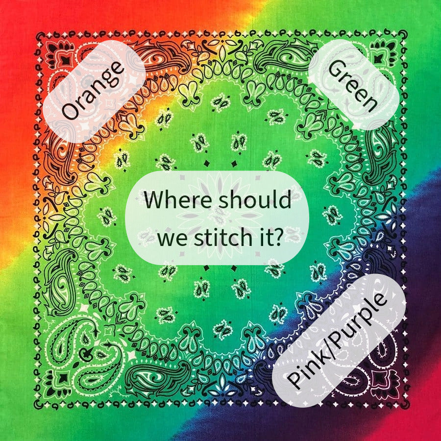 Summer of Love Rainbow Chainstitch Bandana