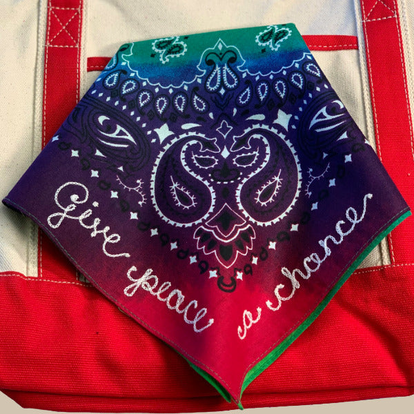 Summer of Love Rainbow Chainstitch Bandana
