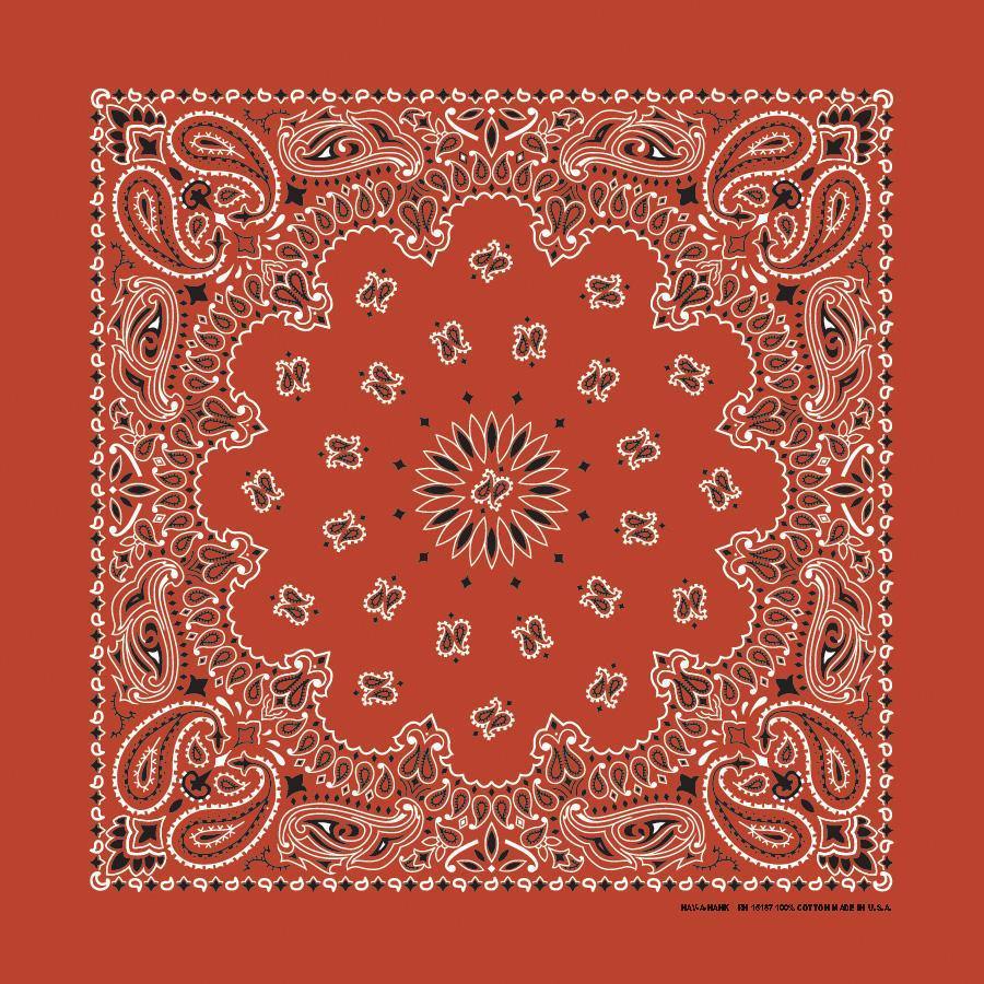 Classic Paisley 100% Cotton Bandana with Custom Chainstitch
